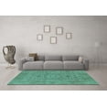thumbnail image 3 of Ahgly Company Indoor Square Oriental Turquoise Blue Industrial Area Rugs, 5' Square, 3 of 4