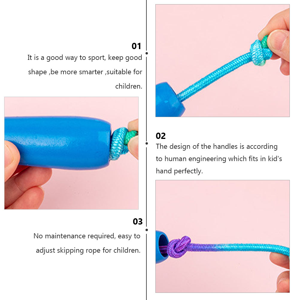OUNONA Blue Adjustable Sports Jumping Rope for Fitness Training and Kids Exercise 2pcs