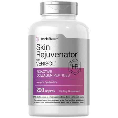 Skin Rejuvenator with Verisol | Bioactive Collagen Peptides | 200 Caplets | by Horbäach