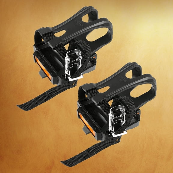 Toyvian Bike Pedal Toe Clip Black Fits Pedals with Removable Reflector 1 Pair 4.4*3.1*1.2in