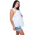 thumbnail image 3 of Blusa Maternidad Algodón Fresca Cómoda Ropa Embarazo Blusa Mujer Casual Con Encaje Color Blanco, 3 of 4