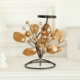 thumbnail image 4 of Christmas Candle Holder, Artificial Snowy Pine Needles Pinecone Berry Christmas Candlestick Holders, Christmas Iron Candlestick Holiday Table Centerpiece Home Decor 8.6 Inch, 4 of 6
