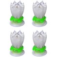 thumbnail image 1 of LAICAIW 4PCS Set Music Birthday Candle Two Layers with 14 Small Candles Musical Lotus Rotating Happy Birthday Flower Candle (White), 1 of 5