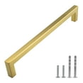 thumbnail image 2 of Modket M1603 Modern Euro Square Cabinet Handle 304 Stainless Steel — 6-7/8" Overall Length, 6-1/4" (160mm) Hole Centers, Brushed Satin Brass Gold— 25-Packs, 2 of 6