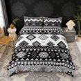 thumbnail image 2 of Erosebridal Geometric Aztec Duvet Cover Set, Black White Bohemian Bedding Full, Black Reversible 3pcs, 1 Duvet Cover and 2 Pillowcases (No Comforter), 2 of 6