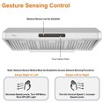 thumbnail image 2 of Awoco 36" Stainless Steel Under Cabinet 7"H Range Hood with Gesture Control, Rectangular Rear Vent, 2 of 5