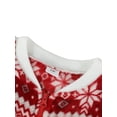thumbnail image 4 of Qiylii Christmas Family Plush Romper, Snowflake Print O-neck Hooded Jumpsuit Sleepwear Sleepsuit, 4 of 8