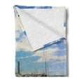 thumbnail image 2 of Illinois Soft Flannel Fleece Blanket, Lake Michigan Scenery with a Yacht Downtown Chicago Skyline Panoramic Landscape, Cozy Plush for Indoor and Outdoor Use, 70" x 90", Multicolour, by Ambesonne, 2 of 5