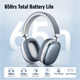 thumbnail image 2 of Wireless Bluetooth Headphones 5.1,40 Hrs Playtime Wireless Over-Ear Headphones,4 Mics ENC Noise Cancelling for Clear Calls, Lightweight Headset with Deep Bass Comfort fit for Travel Work, 2 of 8