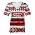 thumbnail image 4 of TQWQT Short Sleeve Shirts for Women Causal V Neck Western Aztec T Shirt Summer Loose Fit Ethnic Print Graphic Tees, 4 of 5