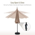 thumbnail image 3 of Bestco 9 ft Wide Patio Umbrella with Crank Handle, Adjustable Angle and 8'6" Steel Pole, Beige, 3 of 12