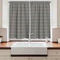 thumbnail image 2 of Ambesonne Lattice Kitchen Curtains, Stripes Diagonal Squares, 55"x45", Charcoal Grey Eggshell, 2 of 3