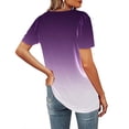thumbnail image 4 of HAPIMO Savings Womens Summer Tops Scoop Neck Tee Shirt Gradient Color Teen Grils Fashion Clothes Short Sleeve Casual Comfy Pullover Tops Shirts for Women Purple XXL, 4 of 7
