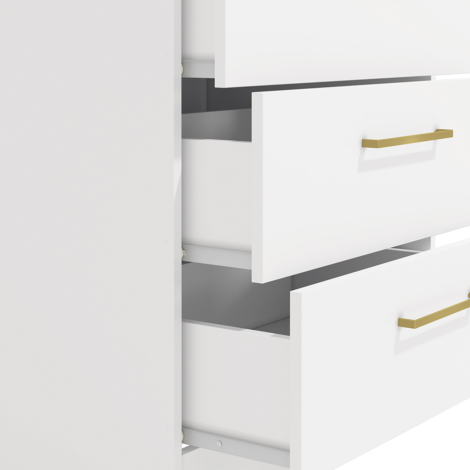 Kappesberg Jolyne 3-Drawer Vertical Dresser with Gold Hanldes White – Modern Bedroom Storage for Adults and Teens
