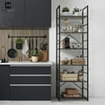 thumbnail image 4 of PERUYQ 2/3/4/5/6 Tier Small Bookshelf, 24 Inch Width Free Standing Shelf, Bookcase Shelf Storage Organizer, Industrial Book Shelves for Home Office, Living Room, Black Shelves & Metal Frame, 4 of 17