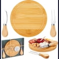 thumbnail image 2 of BMYJ Round Wood Charcuterie Board Set with Stainless Steel Knives and Forks, Mini Cheese Serving Board, Includes Thank You Card and Gift Box, Perfect for Wedding Guests and Party Gifts, 2 of 9