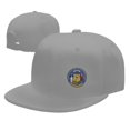 thumbnail image 4 of DouZhe Flat Brim Cap Snapback Hat, Wisconsin State Emblem Prints Adjustable Gray Adult Baseball Cap, 4 of 6