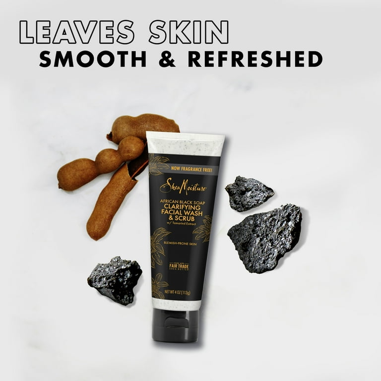 SheaMoisture African Black Soap Clarifying Facial Wash Scrub 4 oz
