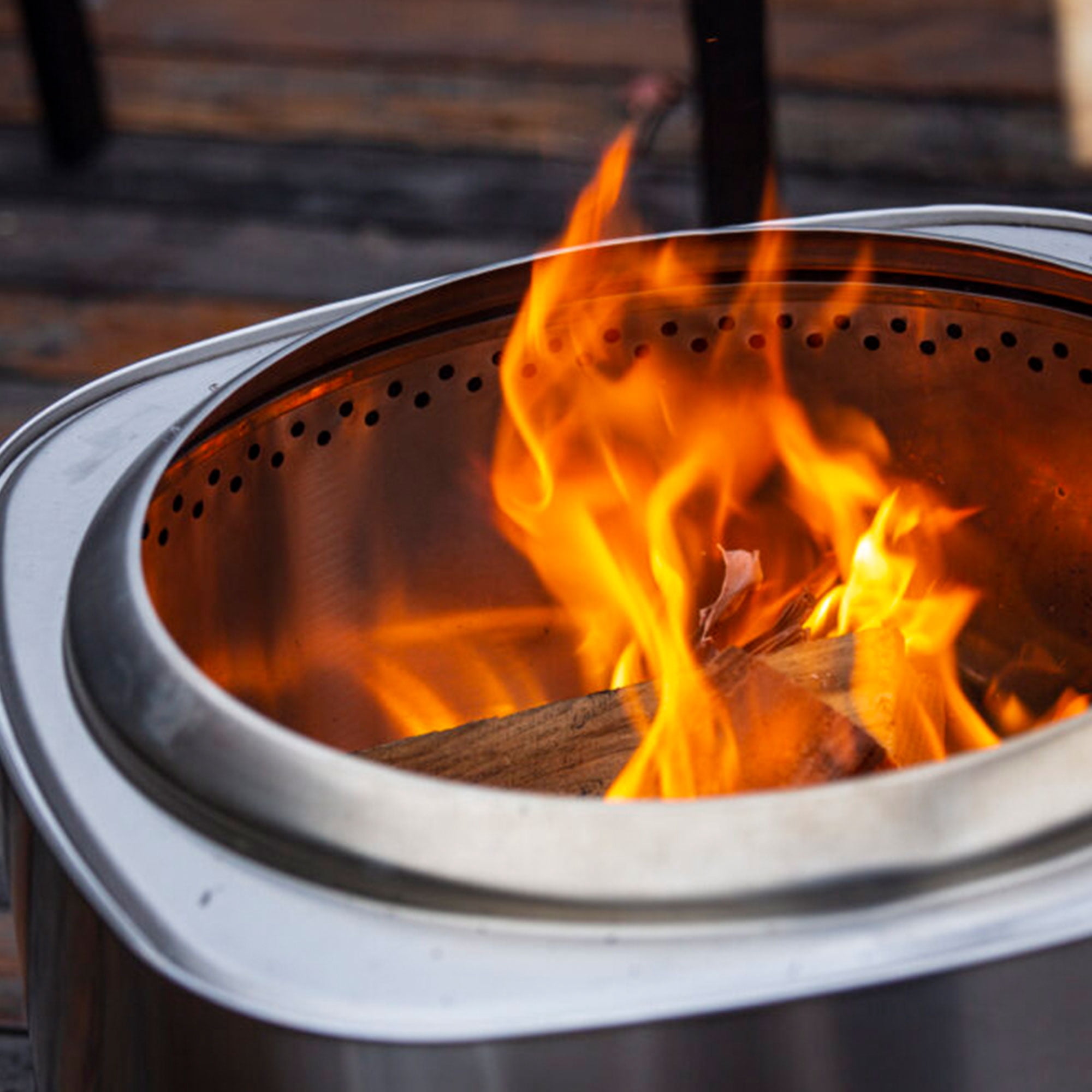 Flame Engine 19 Inch Square Smokeless Fire Pit w/ Carry Bag, Stainless Steel