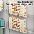 thumbnail image 4 of Wozhuo Refrigerator Egg Holder Stackable Sliding Organizer Transparent Lid Automatic Rolling Rack, 4 of 6
