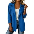 thumbnail image 2 of Xaqiouau Womens Open Front Blazer Long Sleeve Lapel Collar Slim Suit Jacket with Pockets Lined Office Casual Business Wear for Summer Fall, 2 of 8