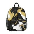 thumbnail image 3 of Black White and Gold Marble Backpack Backpack for School,Cute School Bag,Schoolbag with Adjustable Shoulder Straps & Padded Back,13.8"x11.4"x6", 3 of 6