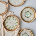 thumbnail image 6 of Round Rattan Tray Woven Bread Basket with Handles Small Cracker Tray for Serving Dinner Parties Coffee Table Tea, 6 of 8