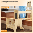 thumbnail image 6 of Accreate Wooden Kitchen Step Stool for Kids - Adjustable Height Platform, Safety Rail, and Blackboard - Anti-Slip Kids Kitchen Stool Helper for Bathroom & Kitchen Counter Use, 6 of 8