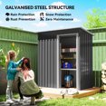 thumbnail image 4 of Outsunny 5 x 3 FT Garden Storage Shed Sliding Door Sloped Roof Black, 4 of 10