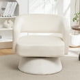 thumbnail image 6 of PORKISS 360° Swivel Chair, Modern Accent Chair Velvet Upholstered Reading Comfy Round Single Leisure Sofa Chair with Metal Swivel Ring for Living Room Bedroom Sunroom, Beige, 6 of 9