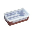 thumbnail image 1 of TIMIFIS Mixed Colours Plastic Lunch Box Fresh-Keeping Box Microwave Oven Heating Sealed Thermal Insulation Bento Box Lunch Box with Tableware Meal Prep Containers Kitchen Gadgets, 1 of 1