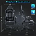 thumbnail image 3 of JONPONY Big and Tall Gaming Chair with Footrest 400lbs Massage Gamer Chair with Memory Foam Adjustable Tilt Back Angle & Armrest, High Back Leather Computer Office Chair，Black, 3 of 8