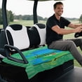 thumbnail image 3 of Uorisanigo Golf Cart Seat Cover Towel Blanket for EZGO, Club Car and More 2-Seat Carts Keeps Seats Clean Comfortable Golf Bound Print Golf Cart Seat Cushion Covers 52.36"x 32.28", 3 of 7