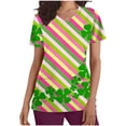 thumbnail image 1 of Blouses Funicet pour Femmes,Shorts pour Femmes,Uniforme de Travail à Manches Courtes pour Femmes à Col en V Imprimé avec Poche Blouse,Blouses pour Femmes Mode,Blouses à Manches Courtes pour Femmes, 1 of 5
