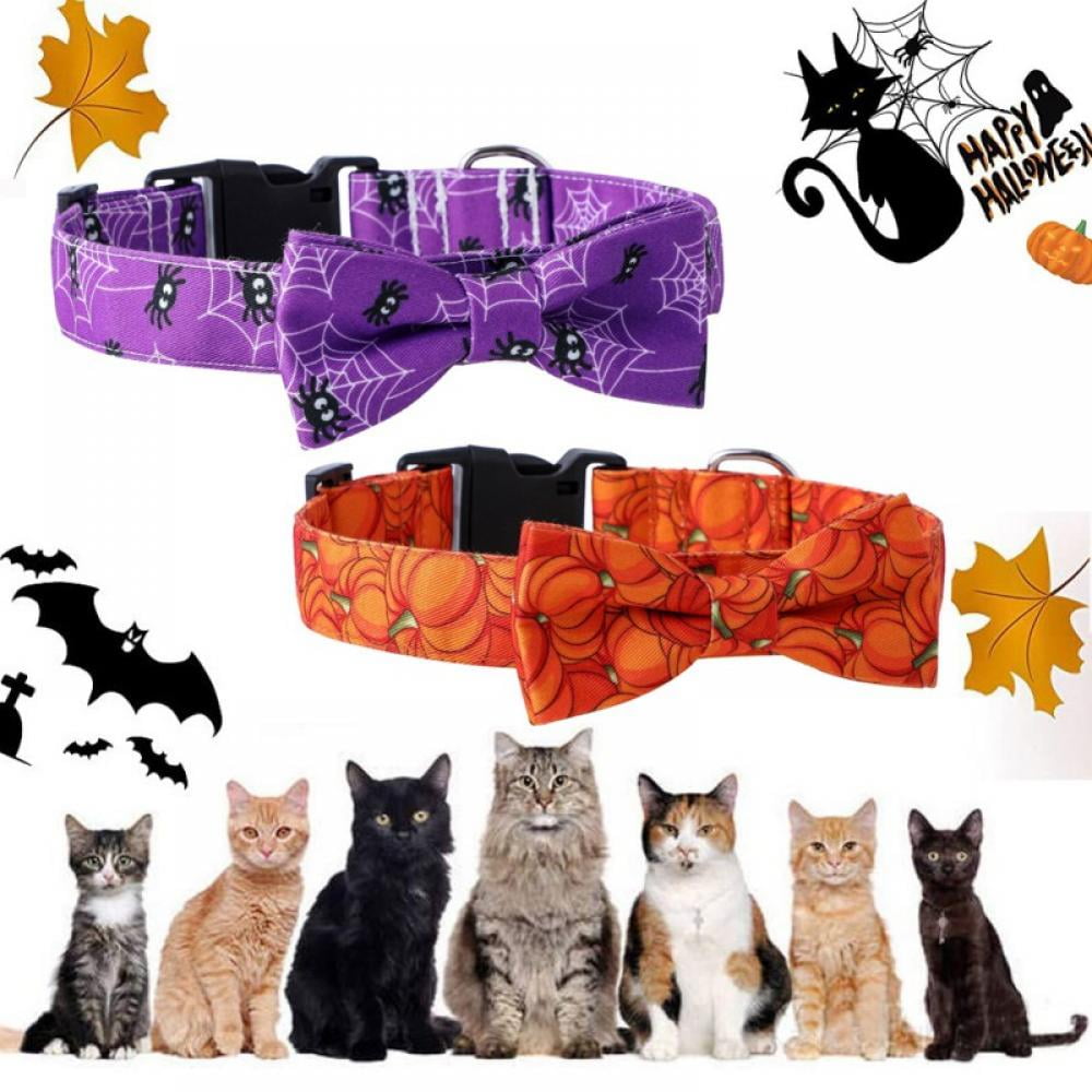 4 Pieces Halloween Cat Collar Breakaway Cat Collars with Bell and Removable Flowers Pumpkin Ghost Dog Collars Quick Release Adjustable Pet Collar with Spider Bat Accessories for Cat Halloween Party 4 Pieces Halloween Cat Collar Breakaway Cat Collars with Bell and Removable Flowers Pumpkin Ghost Dog Collars Quick Release Adjustable Pet Collar with Spider Bat Accessories for Cat Halloween Party