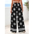 thumbnail image 5 of PRETTYGARDEN Women's Wide Leg Palazzo Pants Summer Boho Floral Trousers Spring Flowy Beach Vacation Clothes Resort Wear, 5 of 10