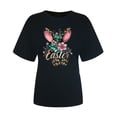 thumbnail image 4 of VBTAPA Easter Bunny T Shirt Womens Cute Rabbit Graphic Tee Shirts Trendy Casual Short Sleeve Crewneck Tops Lightning Sales Black L, 4 of 6