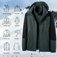 thumbnail image 5 of UVEASISHA Outdoor Jackets Mens Waterproof Ski Coats 3 in 1 Winter Softshell Jacket Windbreaker Snow Coat Big and Tall Rain Jackets with Zipper Pockets Army Green 3XL, 5 of 6