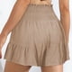 thumbnail image 5 of Shirred cintura ruffle pantalones cortos de pierna ancha mujeres elegante suelta casual color liso frente pajarita pantalones cortos para oficina, 5 of 6