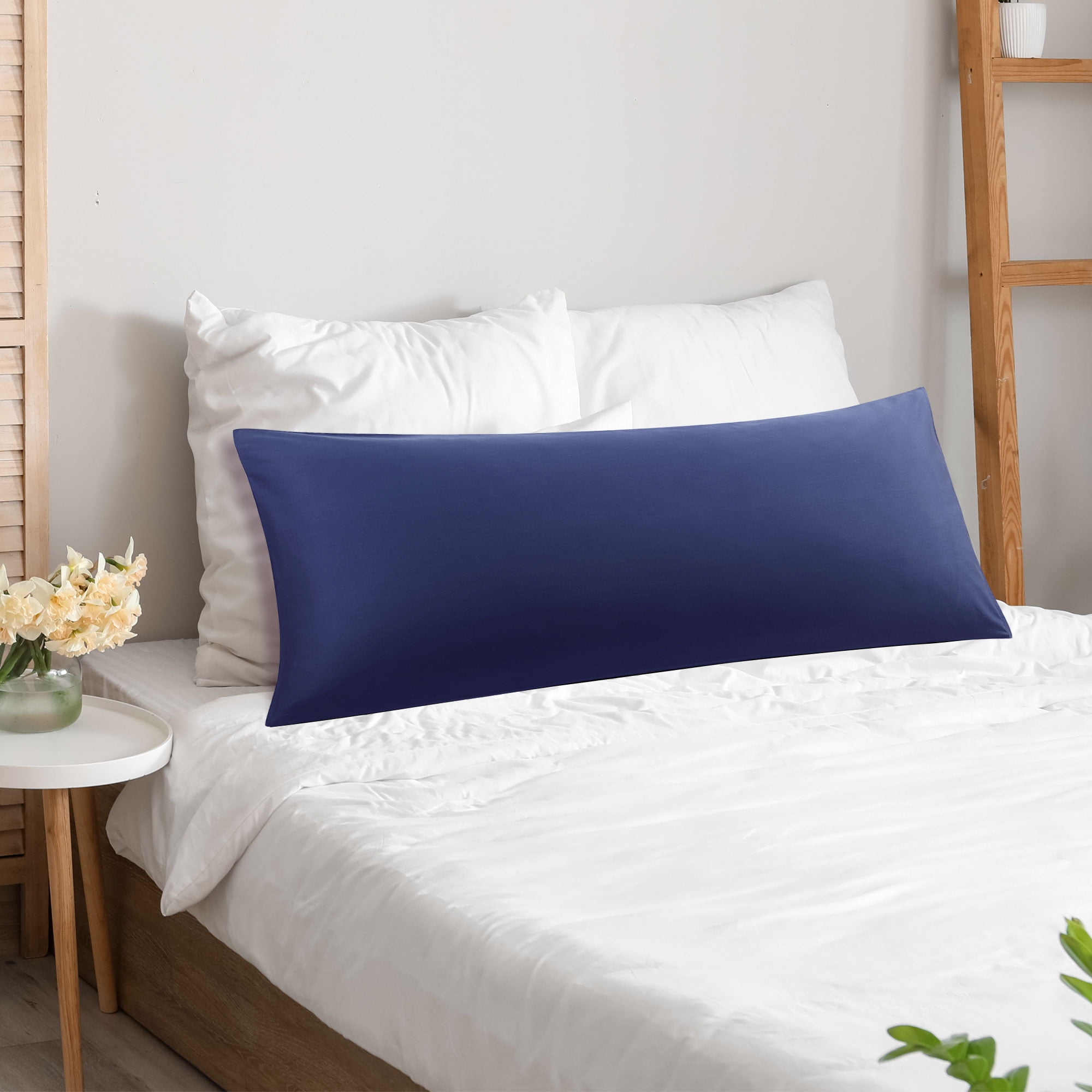 Unique Bargains Cotton Body Pillowcase Breathable Envelope Navy Blue 20"x60"