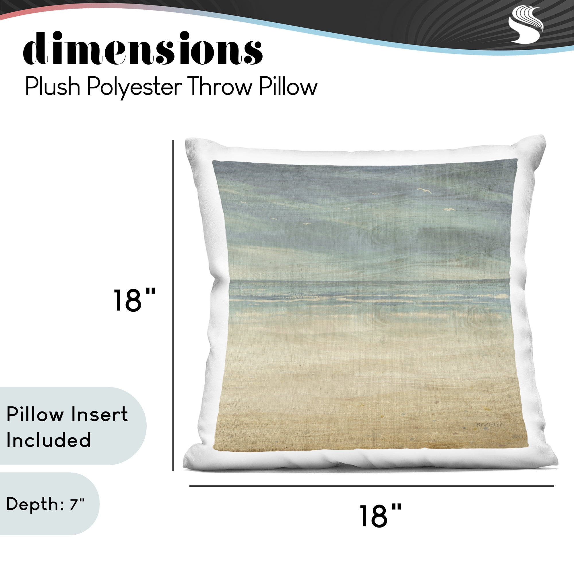 Stupell Industries Vintage Misty Coast Decorative Printed Throw Pillow, design by Dan Meneely