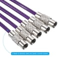 thumbnail image 4 of 6 Inch Wire Keychain Cable Stainless Steel Key Ring Loop, Purple, 15 Pack, 4 of 6