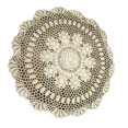thumbnail image 4 of Matsuzay Tapetes redondos de encaje tejido a mano, mantel pequeño ahuecado de ganchillo, cubierta de Vintage, decoración de muebles Decoración del hogar beige, 4 of 5
