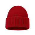 thumbnail image 3 of Fall Winter Unisex Ribbed Knitted Beanie Solid Color Fold Cuff Skull Cap Soft Stretchy Warm Beanie Hat for Men Women Casual Daily Outing Red, 3 of 5
