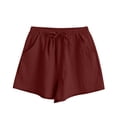 thumbnail image 5 of DeHolifer Womens Sweat Shorts Summer Workout Running Casual Soft High Waist Drawstring Lounge Shorts with Pockets Wine 2XL, 5 of 5