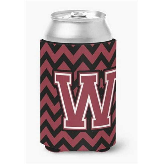 Letter W Chevron Garnet & Black Can or Bottle Hugger