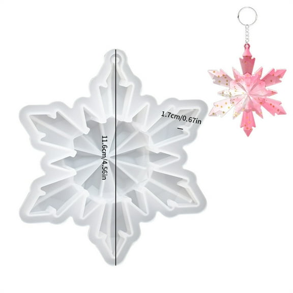 Lssam Christmas Snowflake Silicone Molds for Epoxy Resin Casting - DIY Ornament Jewelry Pendant Keychain Craft Kit Holiday Decor Gift Making