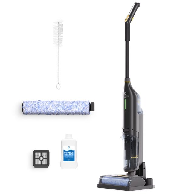 AIRTHEREAL Aspiradora Inteligente en seco húmedo, Limpiador de Piso Duro inalámbrico, Todo en uno, con autolimpiante, Asistente de Voz Inteligente con Rodillo y Filtro Extra, VacTide V1