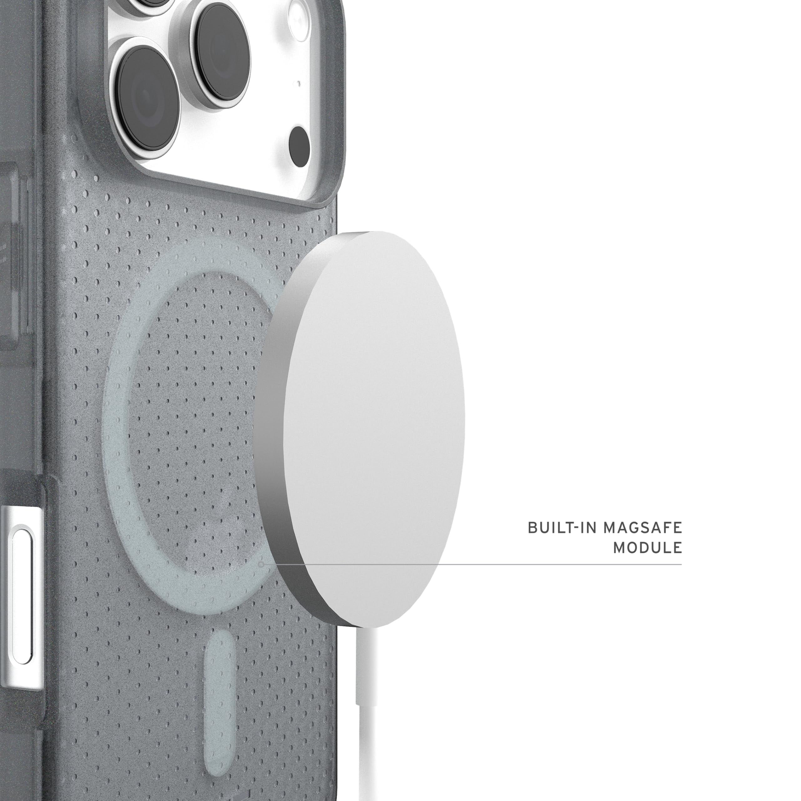 UAG iPhone 17 Pro Case Dot - Compatible with MagSafe Translucent Military Grade Protective Cover, Ash