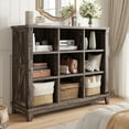 thumbnail image 3 of EnHomee 9 Cube Storage Organizer for Living Room Wooden 9-Cube Organizer for Bedroom Dark Rustic Oak, 3 of 8